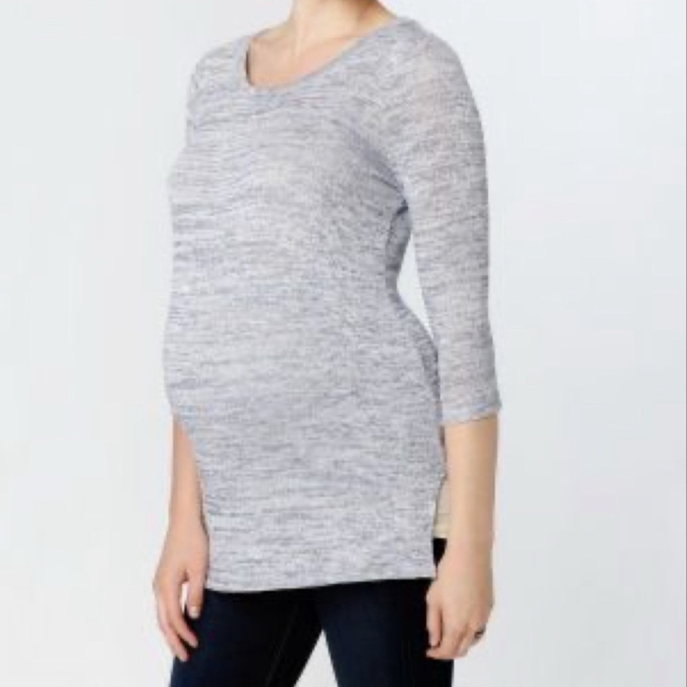 A Pea In The Pod Maternity Lightweight Sweater Heather Gray Size XS